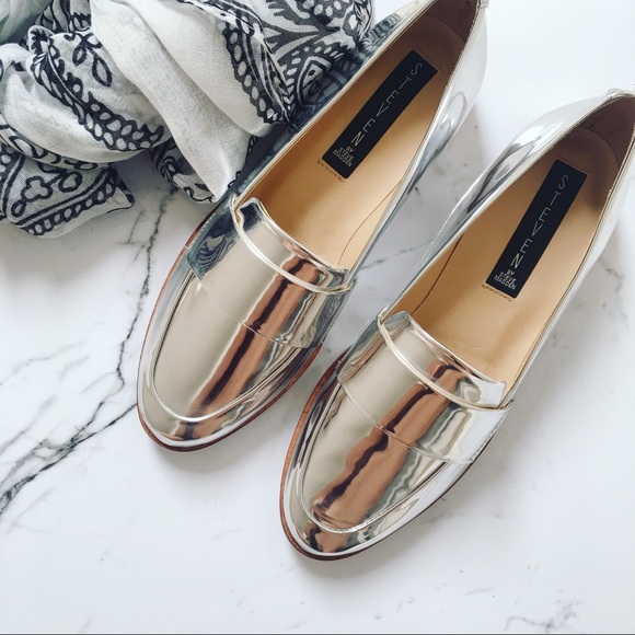 Steve Madden Silver Mirrored Loafer Flats {size 6} - Picture 6 of 6